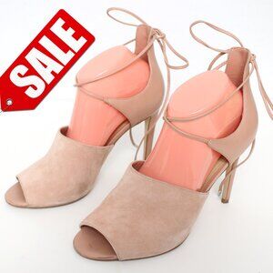 Marc Fisher Nude Pink Suede Ankle Tie High Heels Sz 9.5